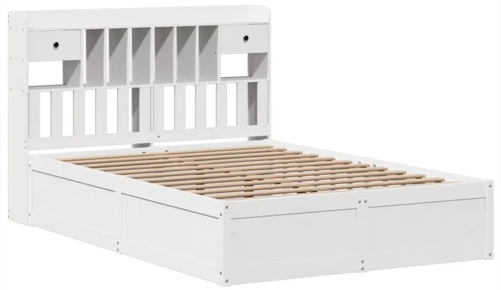 vidaXL Σκελετός Κρεβ. Χωρίς Στρώμα Λευκό 140x190 εκ Μασίφ Πεύκο