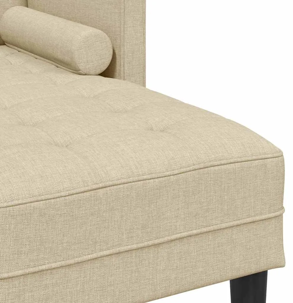 vidaXL Σετ Καναπέ με μαξιλάρι Κρεμ 173 x 131 x 67 εκ Πολυεστέρας