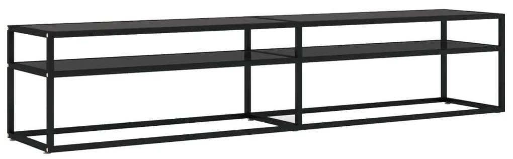 vidaXL Έπιπλο Τηλεόρασης Μαύρο 200 x 40 x 40,5 εκ. από Γυαλί Ασφαλ.