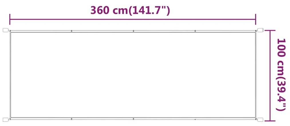 vidaXL Τέντα Κάθετη Ανθρακί 100 x 360 εκ. από Ύφασμα Oxford