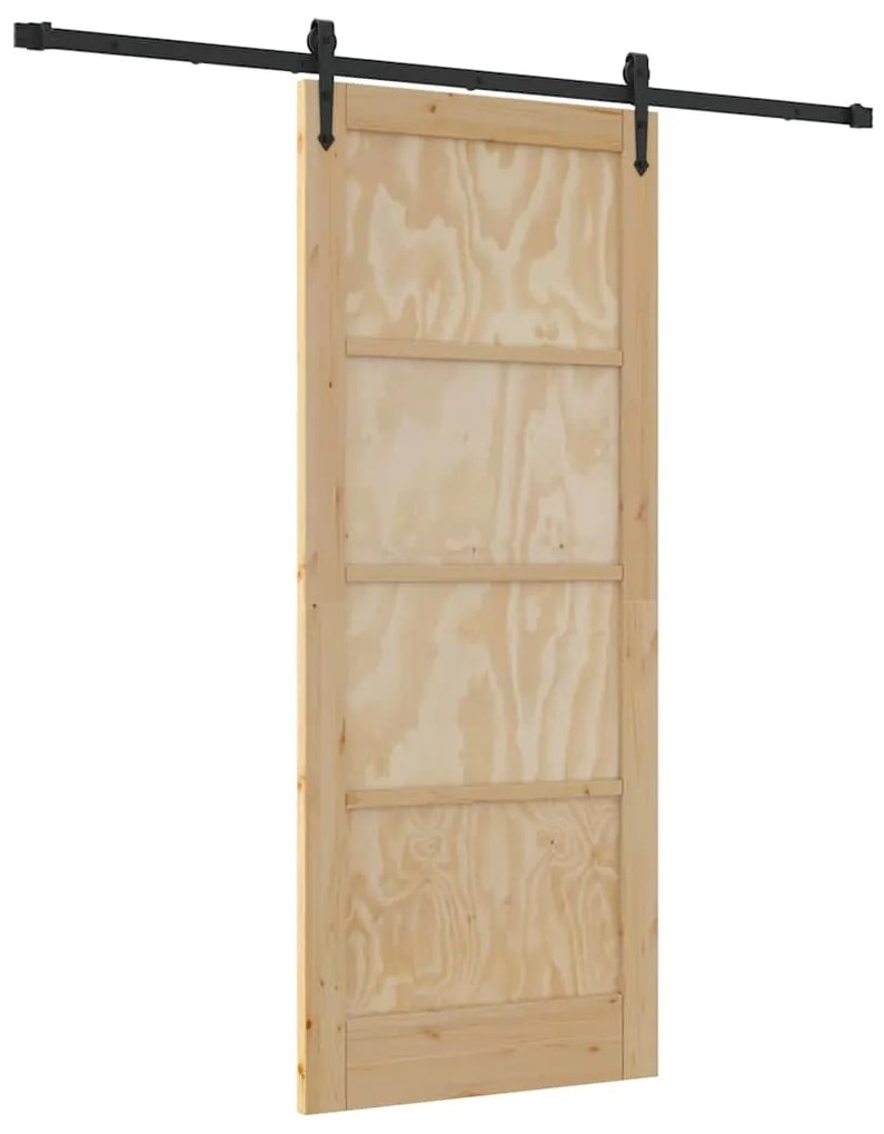 vidaXL Συρόμενη Πόρτα ORKDAL Φυσικό και Μαύρο 83 x 202 εκ.
