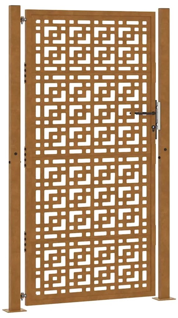 vidaXL Πύλη κήπου 105x180 cm Σταυρός σχεδιασμού από διαβρωμένο χάλυβα