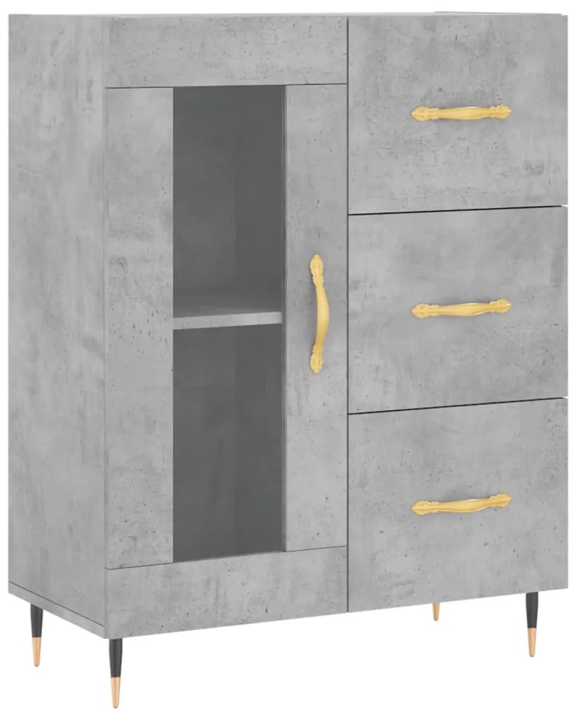 vidaXL Ντουλάπι Γκρι Σκυροδέματος 69,5x34x180 εκ. Επεξεργασμένο Ξύλο