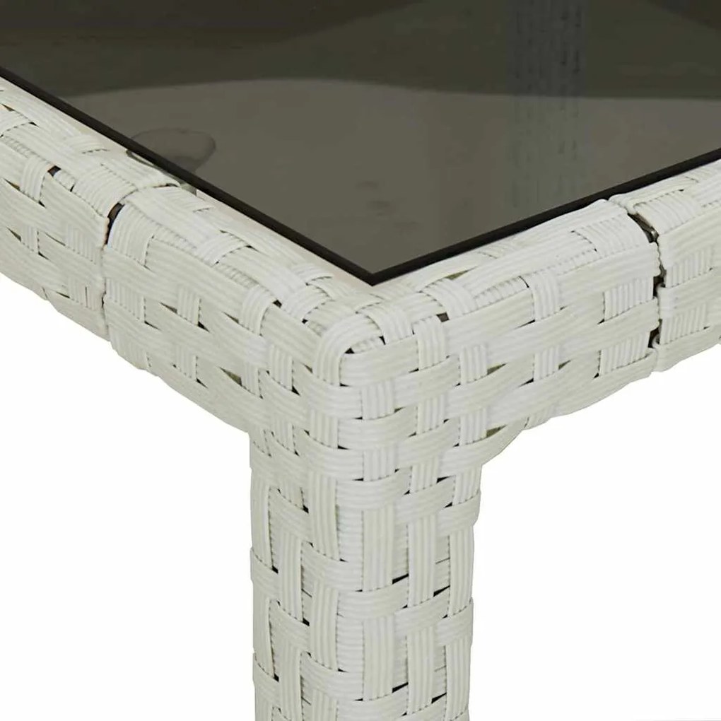 vidaXL Τραπέζι Κήπου για Φαγητό Λευκό 190 x 90 x 75 cm Πολυ ράταν