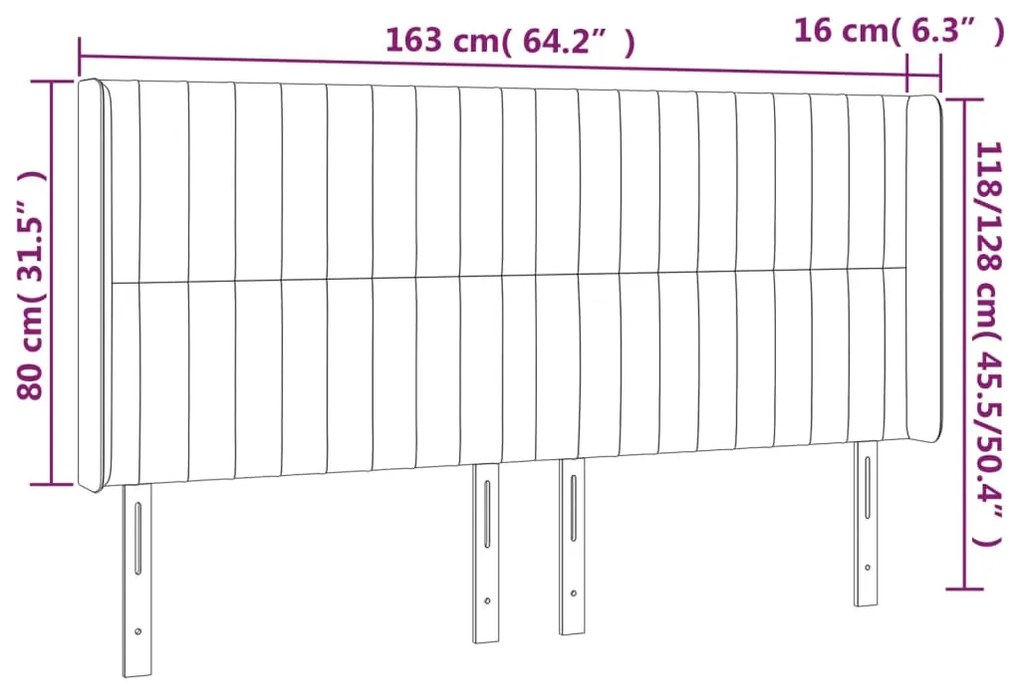 ΚΕΦΑΛΑΡΙ ΚΡΕΒΑΤΙΟΥ LED ΑΝΟΙΧΤΟ ΓΚΡΙ 163X16X118/128 ΕΚ. 3124292