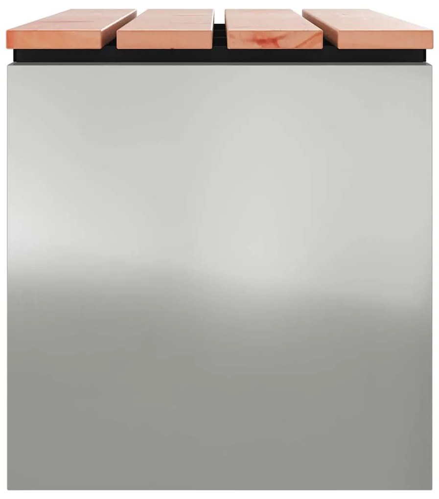 vidaXL Παγκάκι κήπου Ασημί 80 x 40 x 43 εκ Γαλβανισμένος χάλυβας