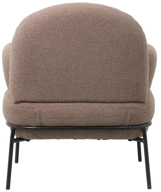 Πολυθρόνα Jaycob μπουκλέ καφέ-πόδι μαύρο μέταλλο 74x71x83εκ 74x71x83 εκ.