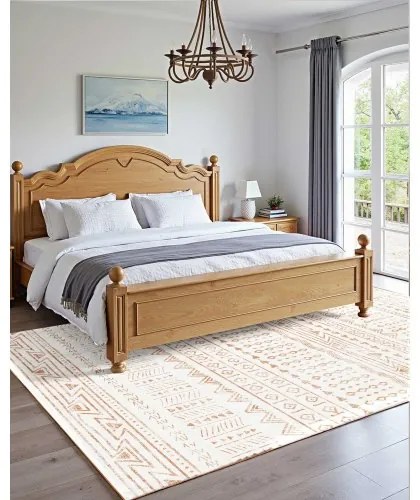 VEVOR Large Area Rug 5x8 ft Anti-Skid and Tear-Resistant Floor Mat Modern Beige