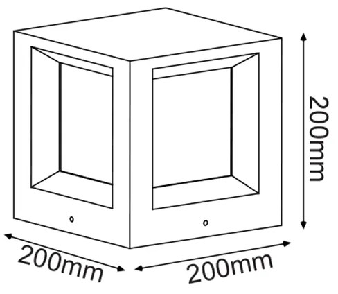 ΦΩΤΙΣΤΙΚΟ ΚΗΠΟΥ 200MM IP65 Ε27 Max.7W ΛΕΥΚΟ ΤΣΙΜΕΝΤΟ &amp; PC ΚΑΛΥΜΜΑ - MK041W-200 - MK041W-200