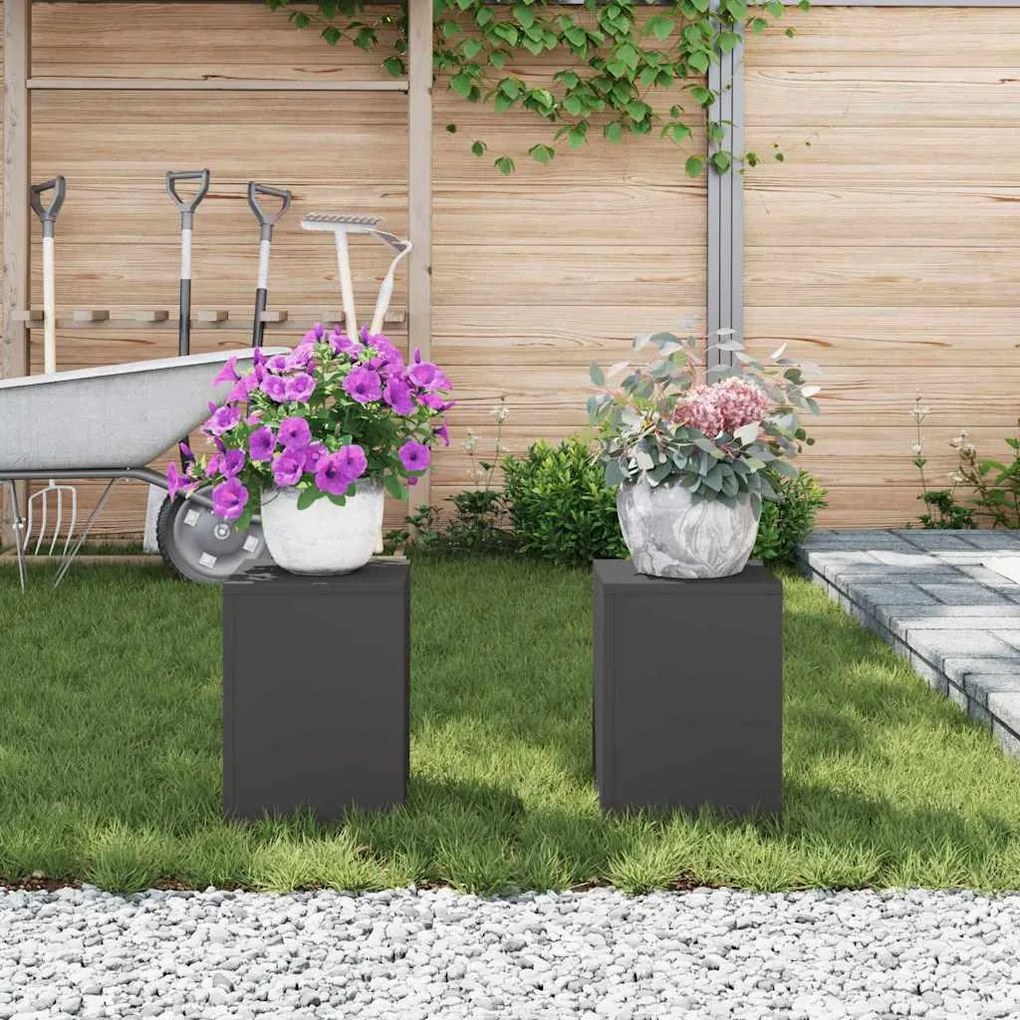 vidaXL Στήριξη φυτών 2 pcs Μαύρο 24 x 24 x 35 εκ. Ατσάλι