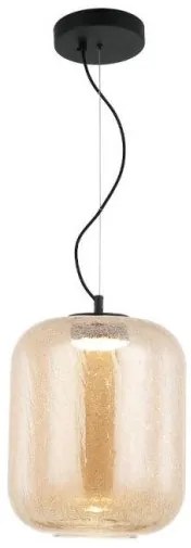 Κρεμαστό Φωτιστικό Οροφής LED 13W Γυαλί Φ23cm Kiva Viokef-4318602-Μελί 4318602