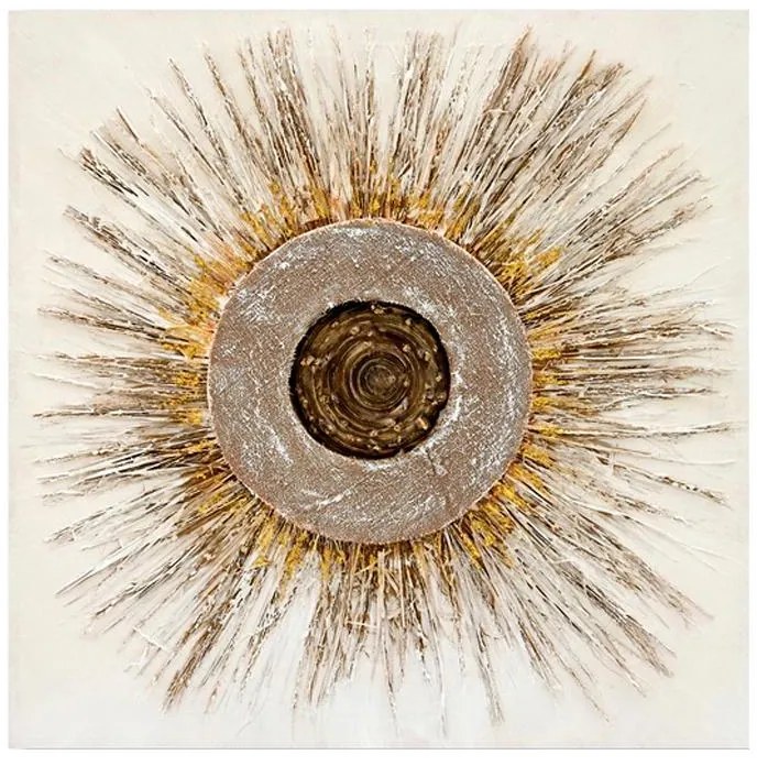 Πίνακας σε Καμβά FL0621 Fylliana Μπέζ - Καφέ 80x3x80 εκ. 80x3x80 εκ.