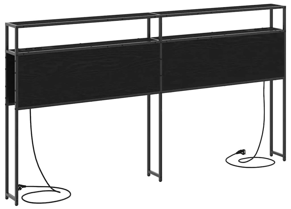 vidaXL Κεφαλάρι Αποθήκης Μαύρη δρυς 180 cm Επεξεργασμένο ξύλο