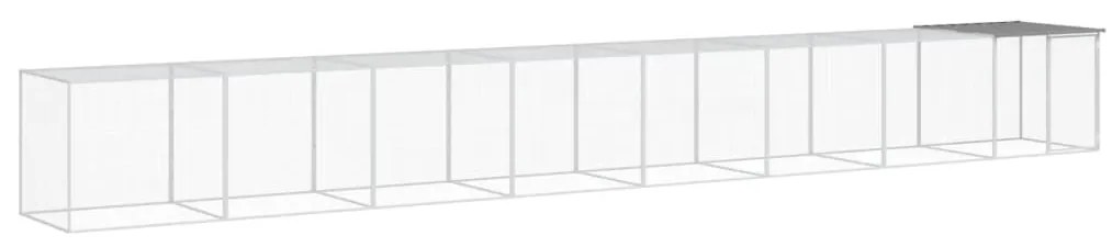 vidaXL Κοτέτσι - Κλουβί με Στέγη Αν. Γκρι 803x98x90 εκ. Γαλβαν. Ατσάλι