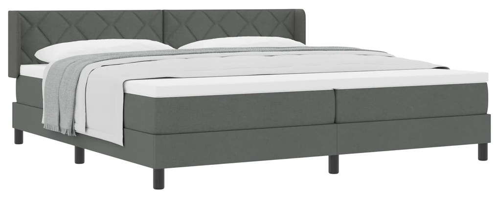 vidaXL Κρεβάτι Box Spring με Στρώμα σε Σκούρο Γκρι, 200x200 εκ., Ύφασμα.