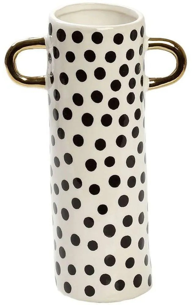 Βάζο Κεραμικό Πουά NIX120 15,5x8,5x25cm Black-White Espiel Ceramic