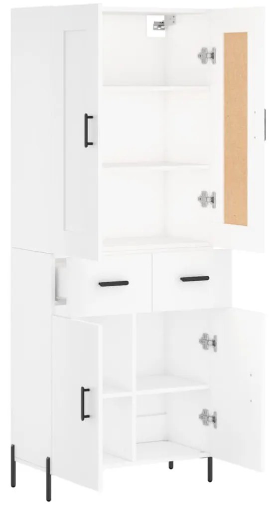 vidaXL Ντουλάπι Λευκό 69,5x34x180 εκ. από Επεξεργασμένο Ξύλο