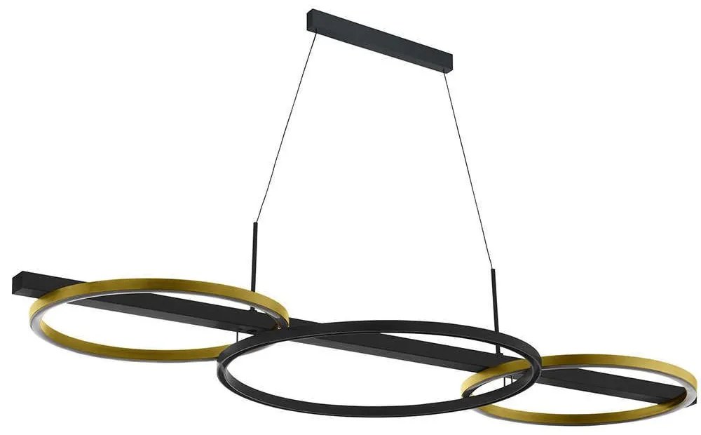 Φωτιστικό Οροφής - Ράγα Lanacera 390087 96,5x40x150cm Dim Led Black-Gold Eglo Aluminum,Plastic,Steel