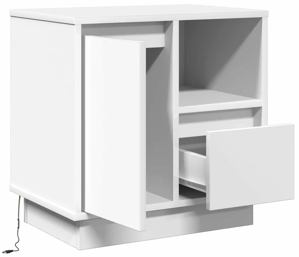 vidaXL Κομοδίνο με συρτάρι Λευκό 50 x 34.5 x 50 εκ. Επεξεργασμένο ξύλο