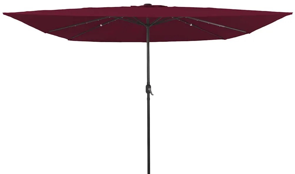 vidaXL Ομπρέλα Κήπου Κόκκινο και Μαύρο 295 x 295 x 245 εκ