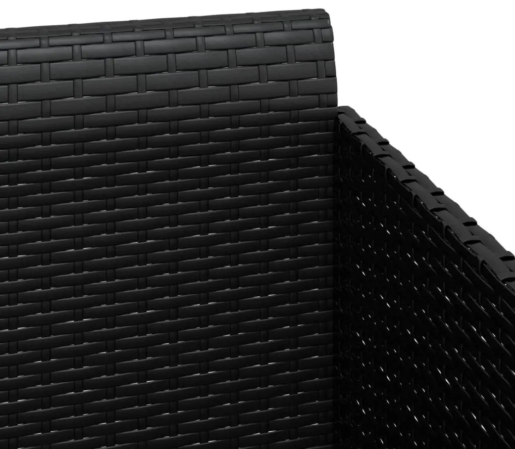 vidaXL Ξαπλώστρα Μαύρη 182 x 118 x 63 εκ. Συνθετικό Ρατάν με Μαξιλάρια