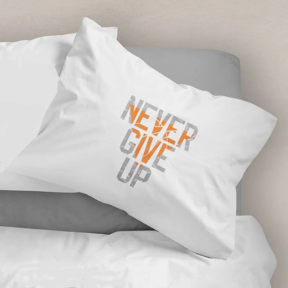 Σετ Σεντόνια Μονά Never Give Up Γκρι 1x(160x240) + 1x(50x70) - Borea Home