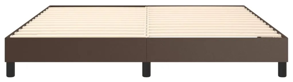 vidaXL Σκελετός Κρεβατιού με Ελατήρια Καφέ 180x200 εκ. από Συνθετικό Δέρμα
