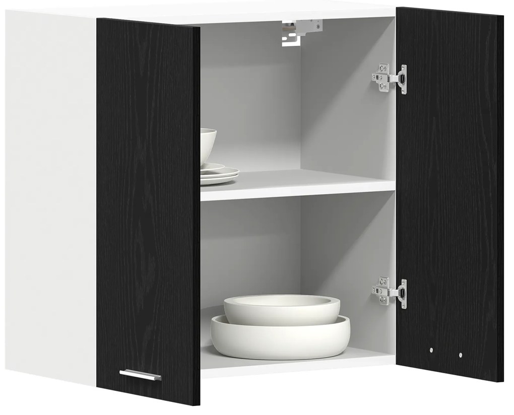 vidaXL Μαύρο Δρύινο Τοίχου Ντουλάπι 60 x 31 x 60 εκ. Φτιαγμένο από Επεξεργασμένο Ξύλο