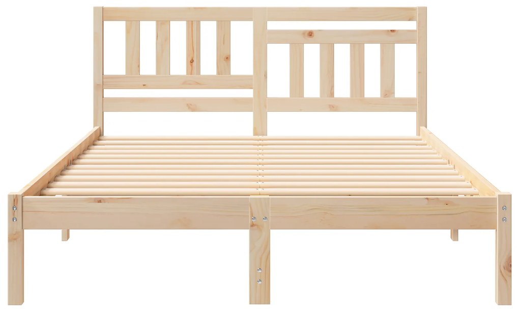 vidaXL Σκελετός Κρεβατιού Καφέ 140 x 190 cm Μασίφ ξύλο πεύκου