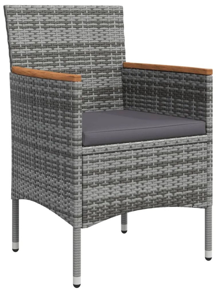 vidaXL Σετ Τραπεζαρίας Κήπου 5 Τεμαχίων Γκρι / Μαύρο με Μαξιλάρια