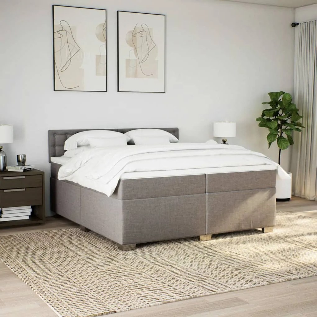 ΚΡΕΒΑΤΙ BOXSPRING ΜΕ ΣΤΡΩΜΑ TAUPE 200X200 ΕΚ. ΥΦΑΣΜΑΤΙΝΟ 3288313