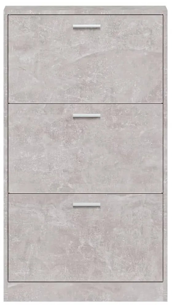vidaXL Παπουτσοθήκη Γκρι Σκυροδέματος 59x17x108 εκ. Επεξεργασμένο Ξύλο