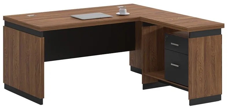 Γραφείο αναστρέψιμο Oscar καρυδί-ανθρακί 180x170x76εκ 180x170x76 εκ.