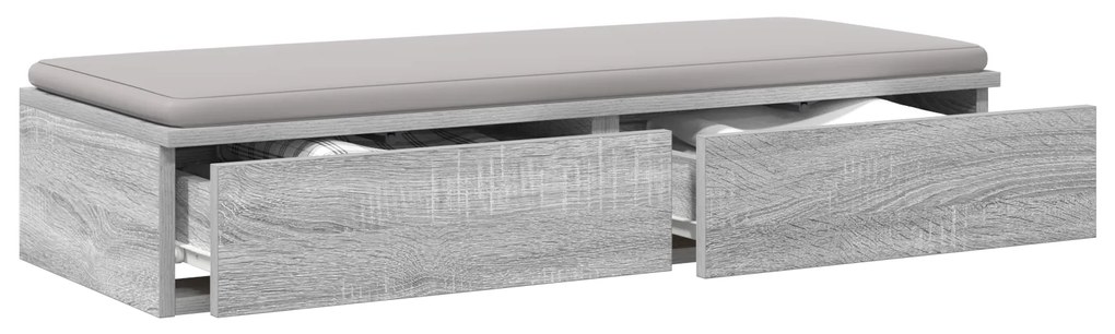 vidaXL Συρτάρια Κρεβατιού Γκρι Σονομά 100x36,5x16,5 εκ. Επεξεργασμένο Ξύλο