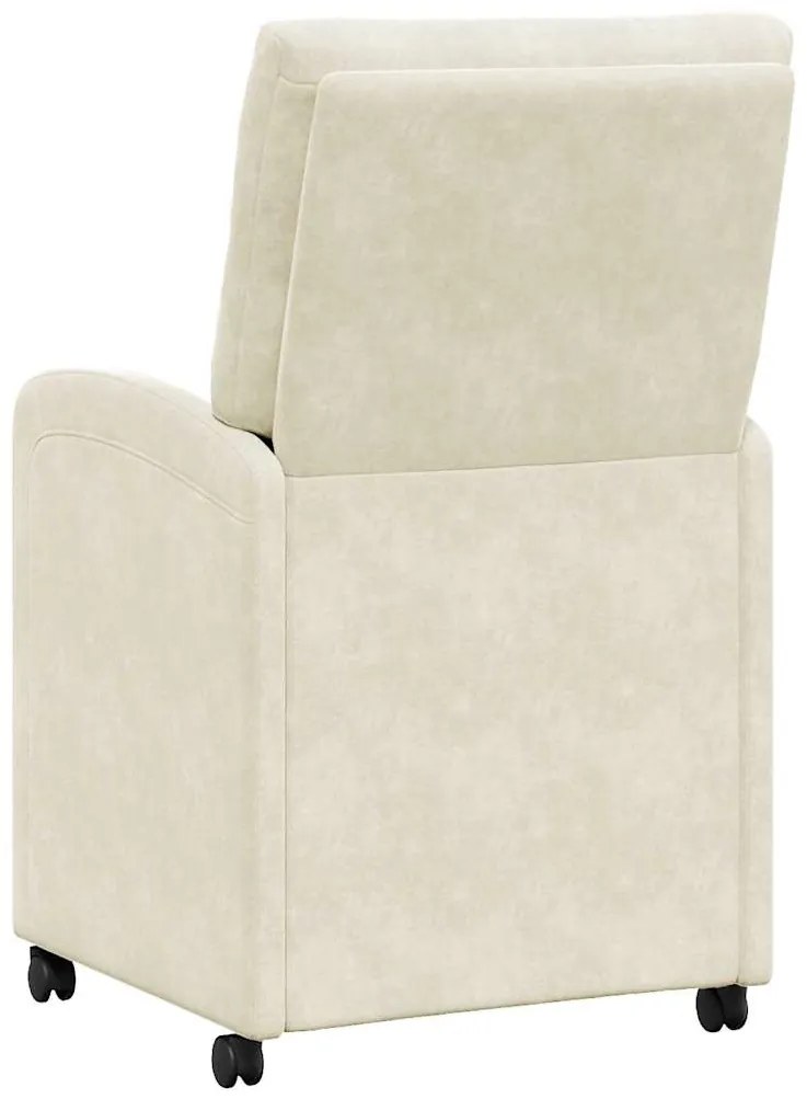 vidaXL Καρέκλες Φαγητού με Ρόδες 2 pcs Κρεμ 58 x 67 x 97 εκ Βελούδο