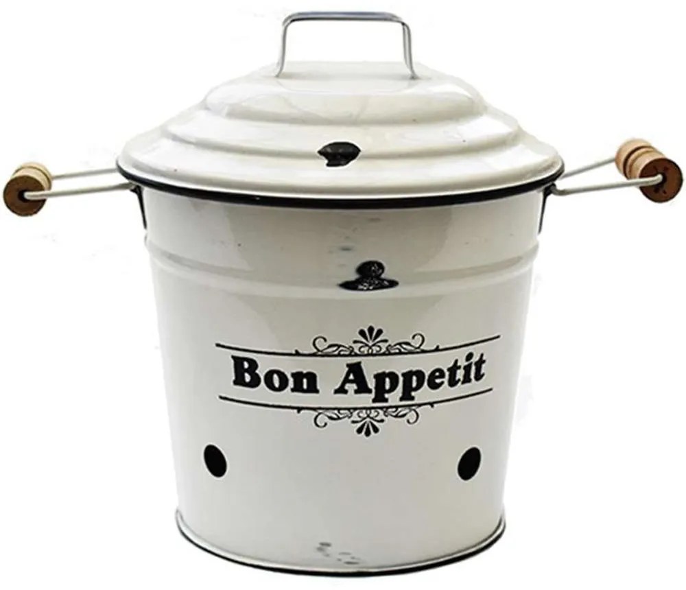 Δοχείο Με Καπάκι Και Χερούλια 00.03.3920 20Χ18cm White Metal
