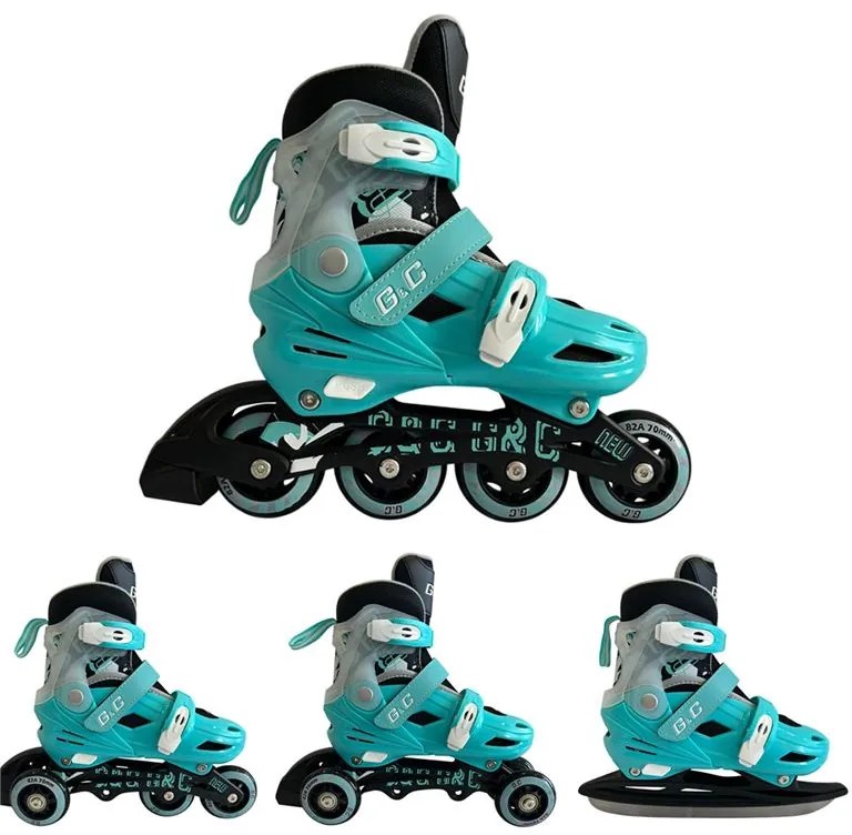 Αυξομειούμενα Rollers G&C BW125 ΣΕΤ 4 ΣΕ 1 INLINE SKATES Μπλε/Μαύρο Small (31-34)