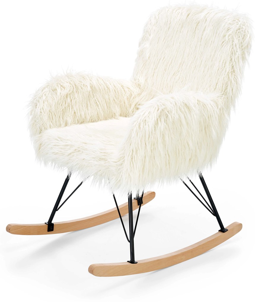 AUSTIN leisure armchair cream / black / natural DIOMMI V-CH-AUSTIN-FOT-KREMOWY