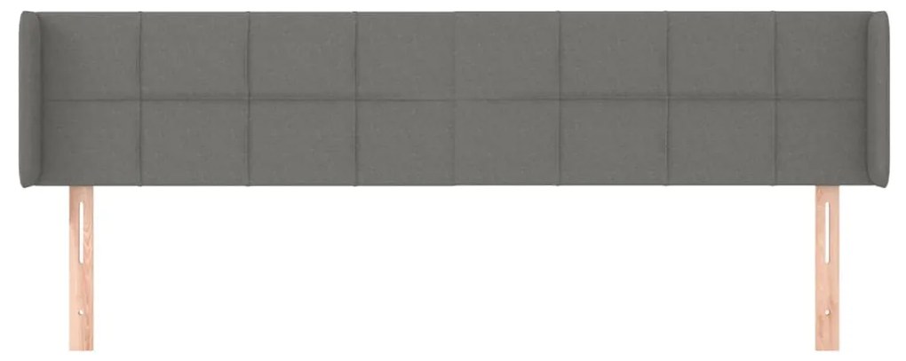 vidaXL Κεφαλάρι με Πτερύγια Σκούρο Γκρι 203x16x78/88 εκ. Υφασμάτινο