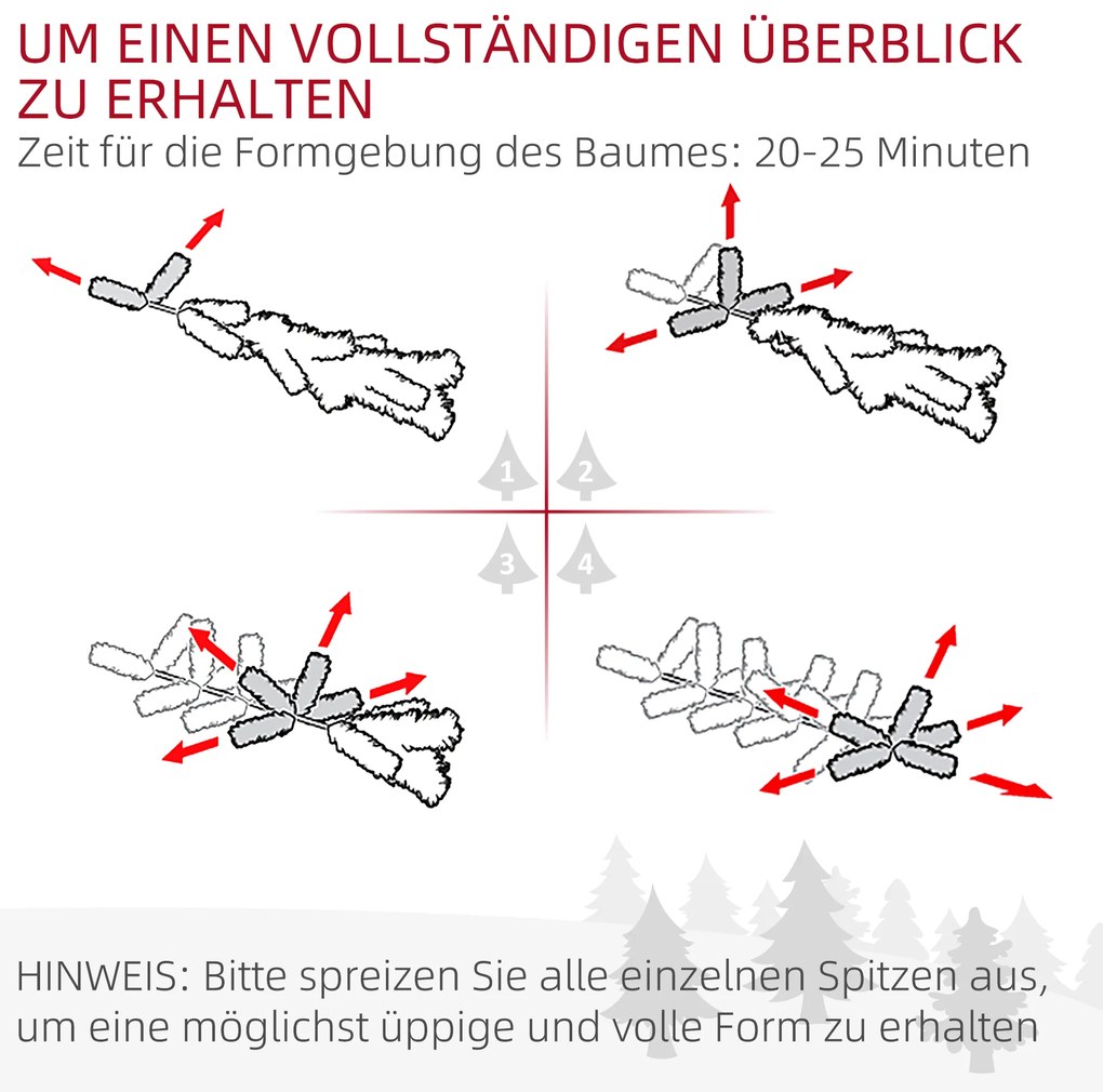 HOMCOM Τεχνητό Χριστουγεννιάτικο Δέντρο, λεπτό, κουκουνάρια, πυράντοχο, 46 x 165 εκ., Πράσινο