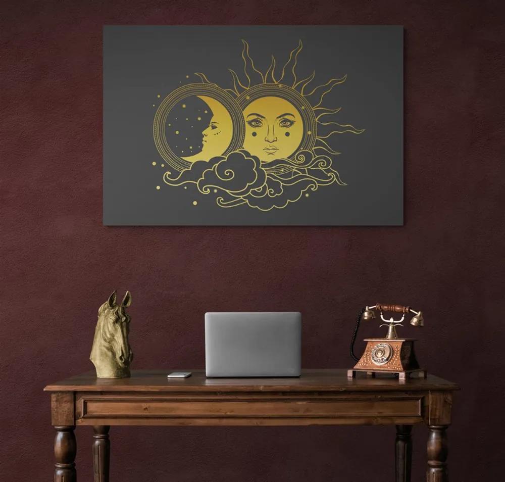 Εικόνα αρμονίας του ήλιου και της σελήνης - 60x40