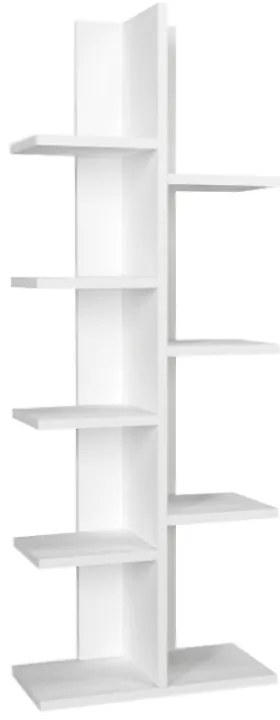 Βιβλιοθήκη Tree Megapap χρώμα λευκό 45x21,4x121,8εκ.