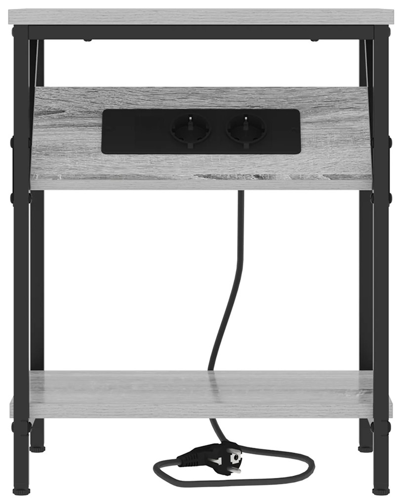 vidaXL Κομοδίνο Γκρι sonoma 38 x 30 x 48 εκ. Επεξεργασμένο ξύλο