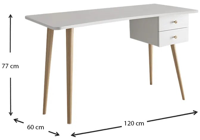 Γραφείο μελαμίνης Balbina Megapap χρώμα λευκό 120x60x77εκ.