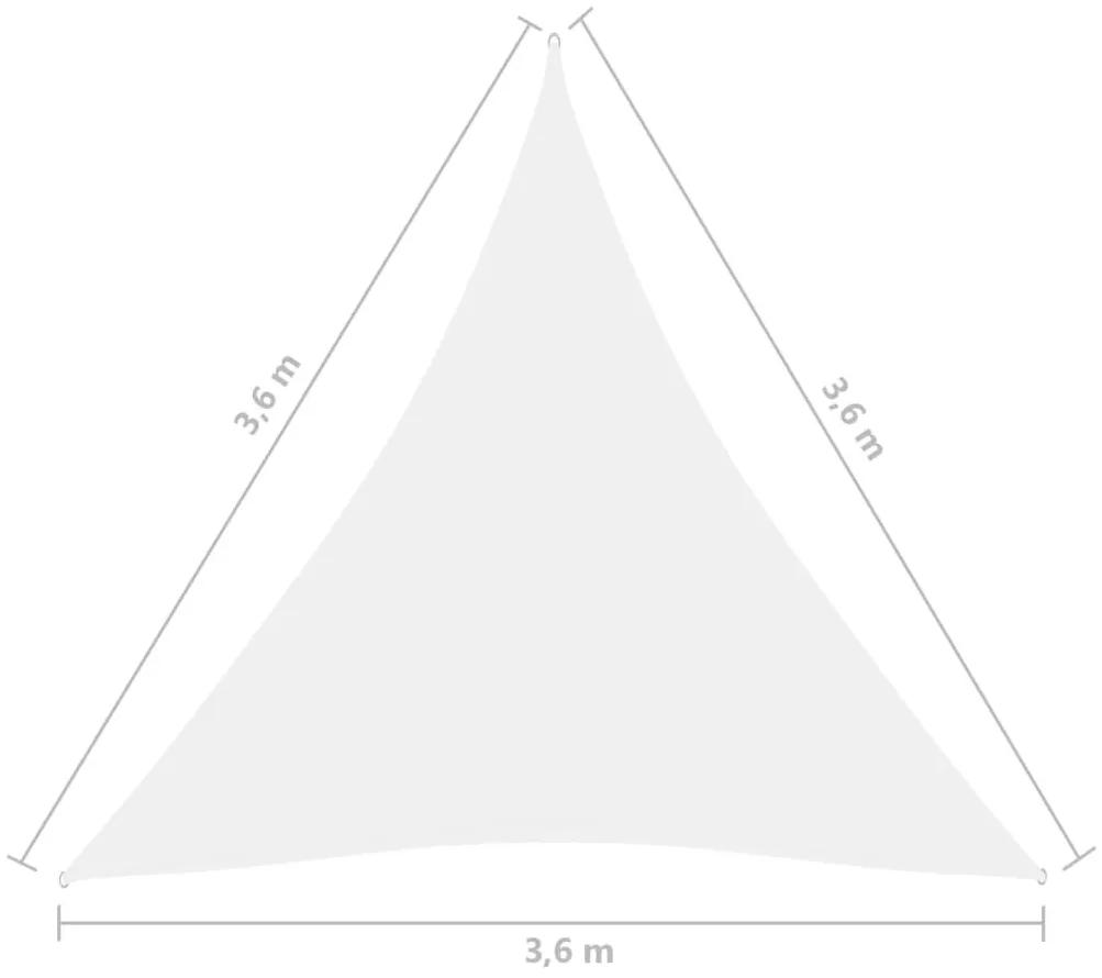 Πανί Σκίασης Τρίγωνο Λευκό 3,6 x 3,6 x 3,6 μ. Ύφασμα Oxford - Λευκό