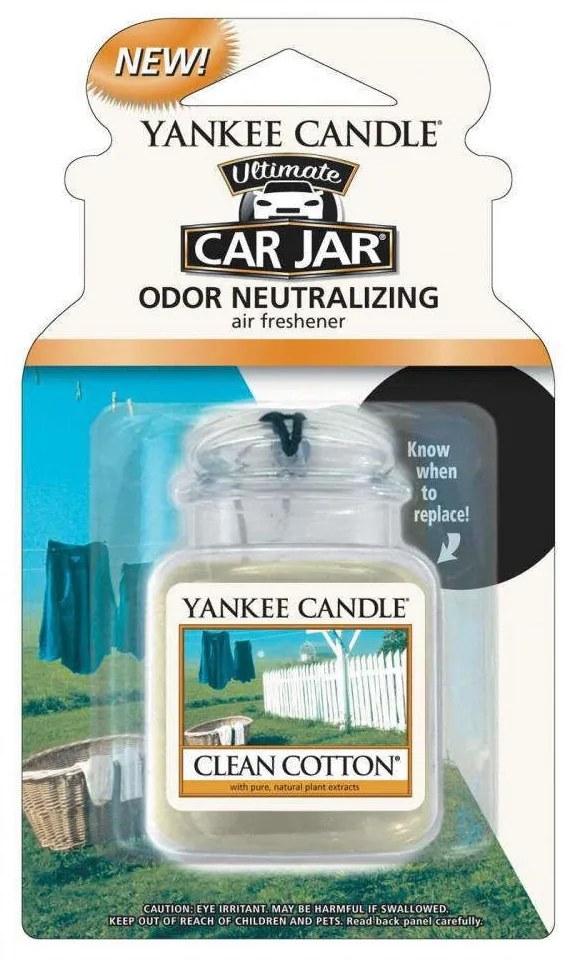 Αρωματικό Αυτοκινήτου Gel Clean Cotton 1220878E 6,9x8,1cm Clear Yankee Candle