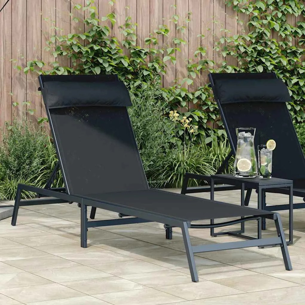 vidaXL Ξαπλώστρα Ανθρακί 197x52x25,5 εκ. Τεξτιλίνη