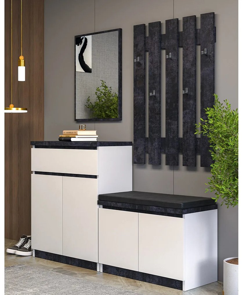 Μπουφές ORLY Nimphea Alba/Dark Concrete 80x40x98cm