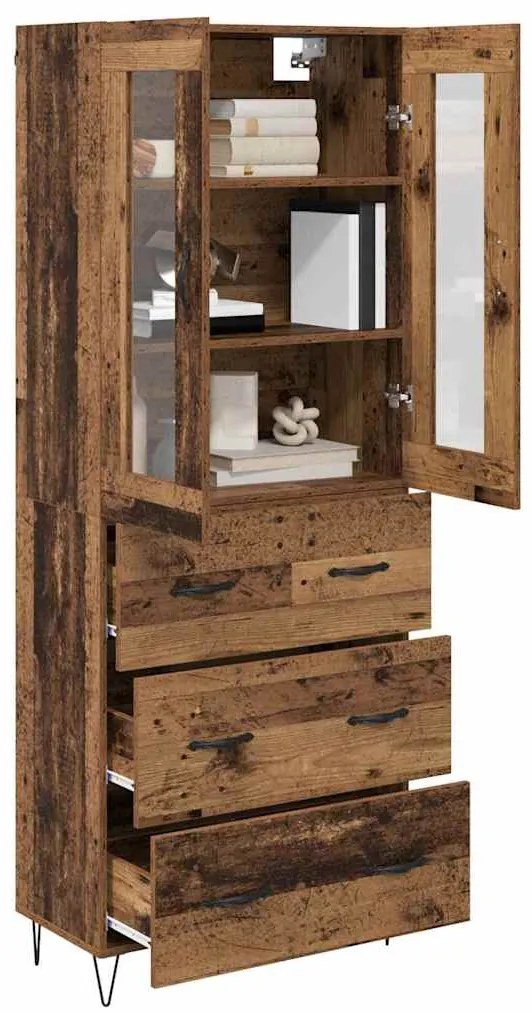 vidaXL Highboard Παλιό Ξύλο 69,5 x 34 x 90 εκ. Επεξεργασμένο ξύλο