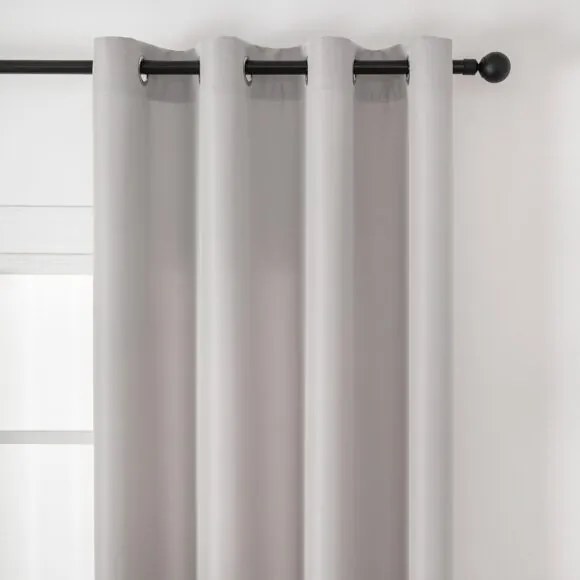 Beauty Home Κουρτίνα μεσαίας σκίασης με 8 μεταλλικούς κρίκους Effect Art 8443 140x270 Ασημί